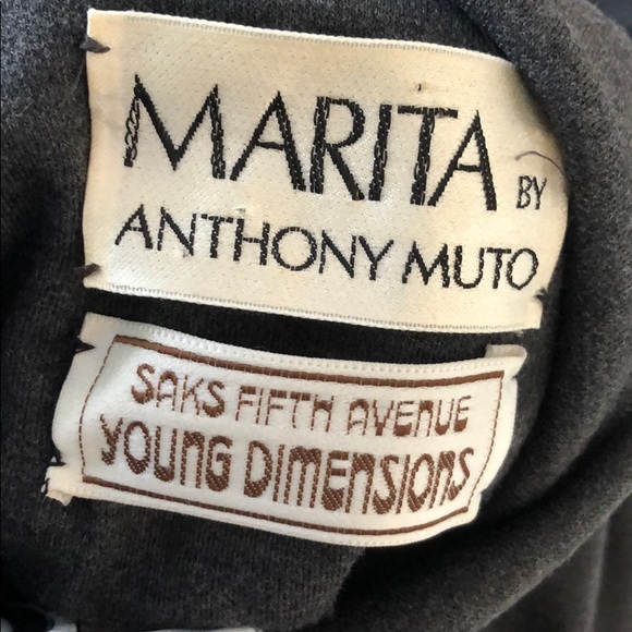 Anthony Muto Marita cape cloak gray wool VTG 70s - Picture 9 of 12